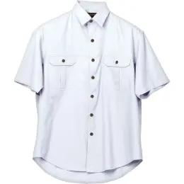 White Mens Plain Bush Shirt